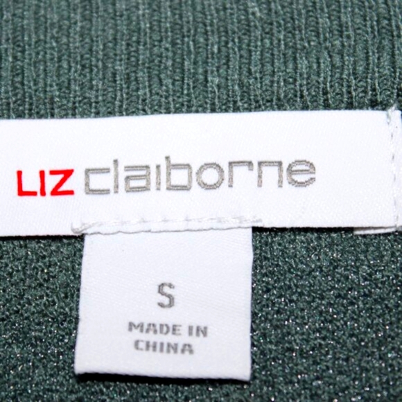 Liz Claiborne Shimmer Knit Sweater - NWT - Women's Size S - Green Geometric Prin - Picture 6 of 10